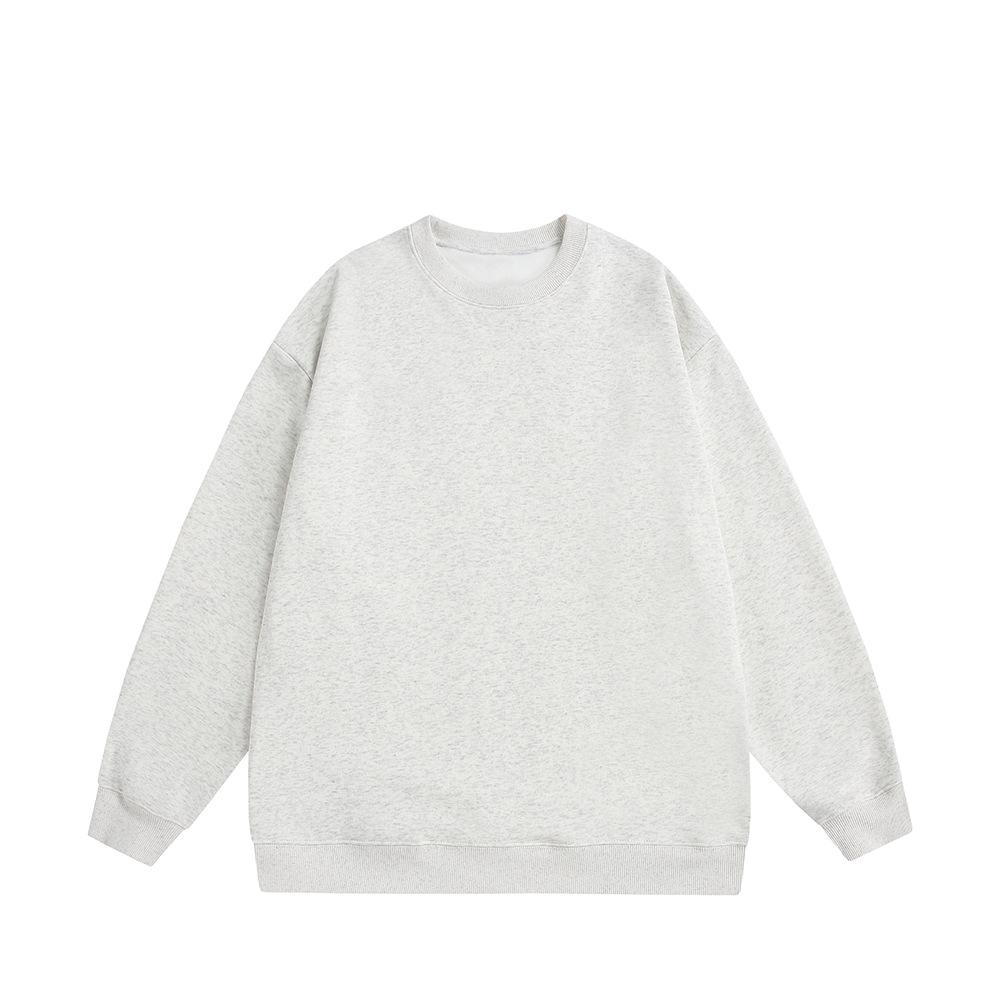 Autumn 2025 Men's Plus Size Loose Round Neck Solid Color Long Sleeve Hoodie