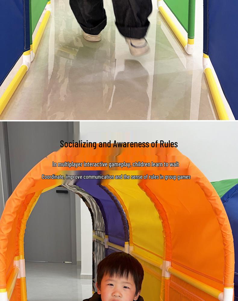 Rainbow Tunnel Sensory Crawl Archway for Children - Indoor Early Education Toy
