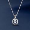 Sterling Silver Zirconia Inlaid Square Necklace for Women – Clavicle Chain, Pure Silver, Fade-Resistant, Fashion Design