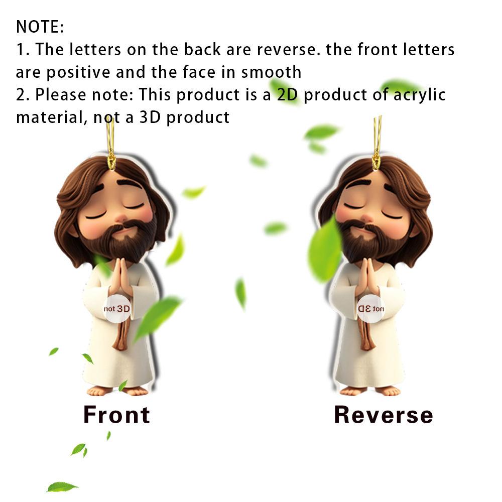 6-Piece Set, Christmas Gift Package Acrylic 2D Flat Backpack Car Pendant Pendant Christmas Tree Decoration Pendant Gift