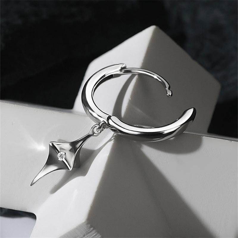 Classic Star Drop Earrings For Men Jewelry New Arrival 925 Sterling Silver Hoops Earrings Male Party Accessories Trendy Gift