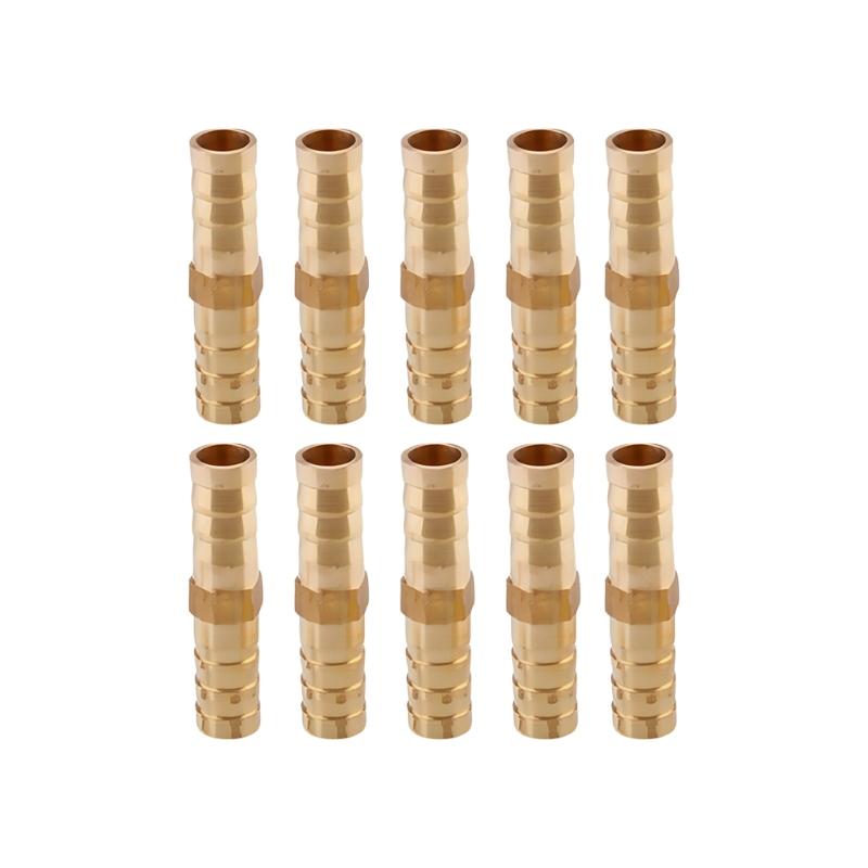 10Pcs Brass Pipe Repair Barbed Fittings Corrosion Resistant Brass Tube Adapters Upgrades for Plumbing System Maintenance