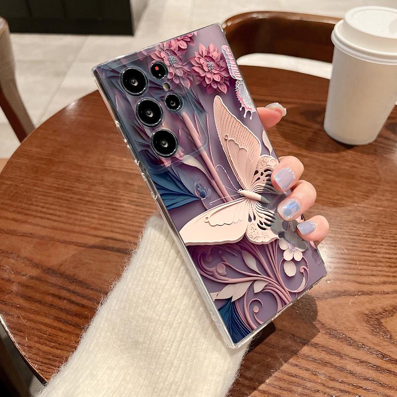 Colorful Butterfly Case For Samsung Galaxy S26 S25 S24 Ultra S23 S25 FE A57 A17 A37 A16 A56 A55 A15 A35 A36 Soft TPU Phone Cover