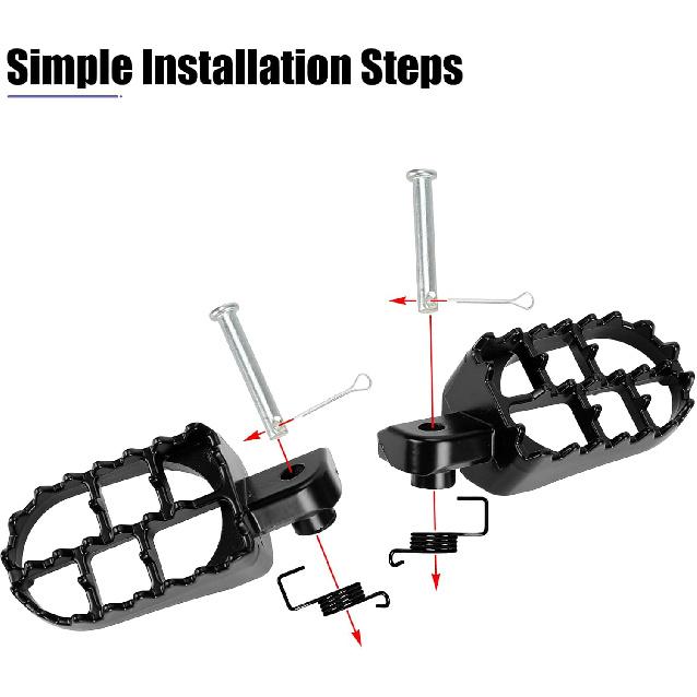 Mini Bike Foot Pegs Assembly Kit Compatible With Coleman Minibike CT200U CT200U-EX BT200X CT200U-EXR CT100U CC100X Axis M200 196Cc 200Cc 97Cc 100Cc