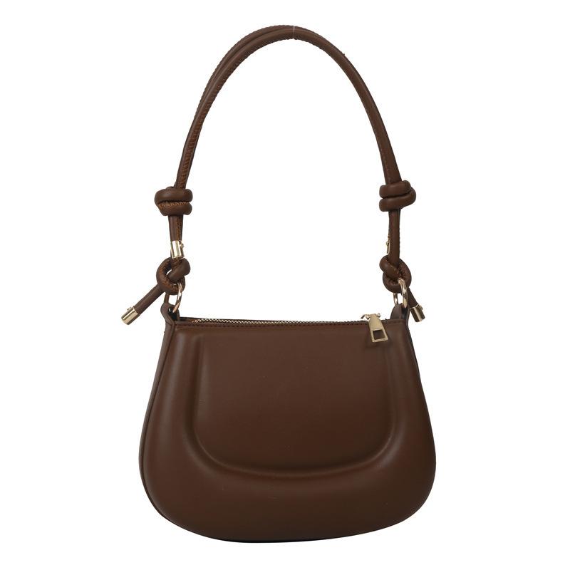 

Нова літня вулична мода 2024 року, проста однотонне темпераментна приміська сумка під пахвами в іноземному стилі через плече темно-коричневого кольору