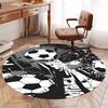 Fußball bedruckter runder Teppich Teppich Stuhlteppich Läufer Eingang Fußmatten, für Bürostuhl Wohnzimmer Schlafzimmer Küche.