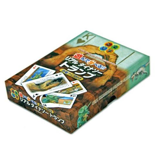 Carolata Real Dinosaur Learning Playing Cards Animal Dinosaur Toy Educational Toy Playing Card Game Picture Book Gift Present (Dinosaur/Quiz