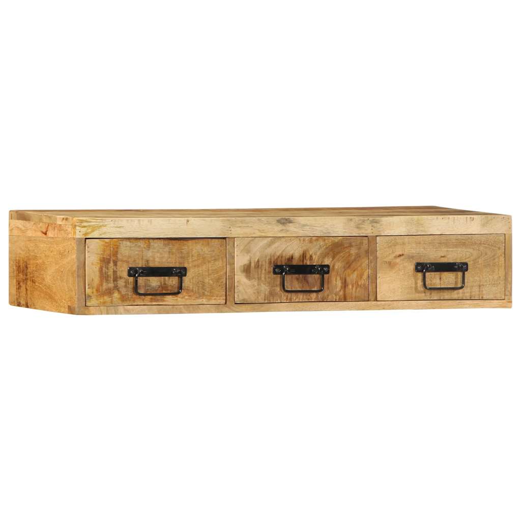 TV Wall Cabinet 100x30x19 Cm Raw Mango Wood