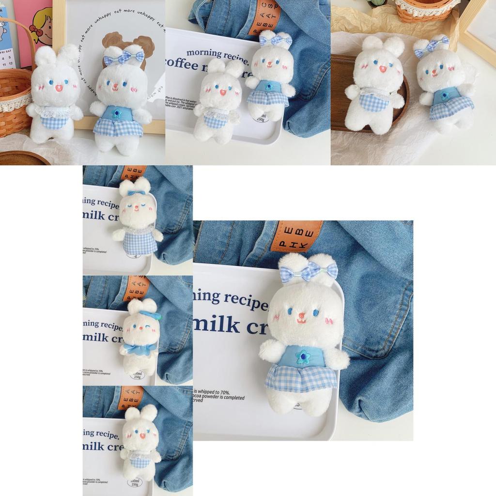 Adorable Blueberry Bunny Plush Toy With Lace Apron Soft Stuffed Animal Doll