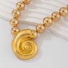 Imitation Pearls Necklace for Women Adjustable Length Clavicle Chain Starfish/Conch Neckchain Jewelry Party Accessory