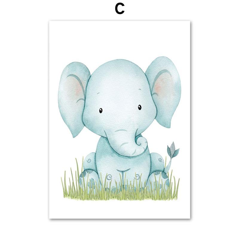 

Лев, слон, жираф, зебра, настенное искусство в детской комнате, холст, картина, скандинавские постеры и принты с животными, настенные картины, декор детской комнаты для малышей 21cm×30cm NoFrame