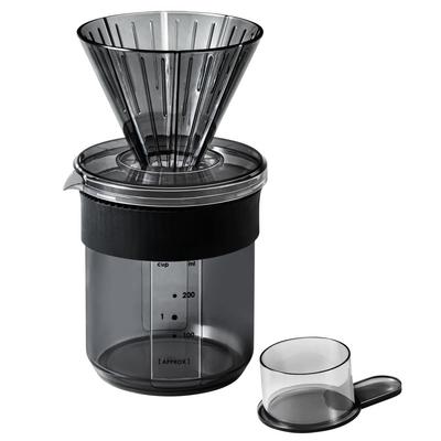 Tritanowy Dripper Nikii Pełna Pojemność Dla Made in Coffee W zestawie Skala Odporna na Stłuczenia Wszystkie Części Można Myć w Zmywarce i Używać w Mikrofalówce &NE & Serwer, Kawiarnia, Czarny,