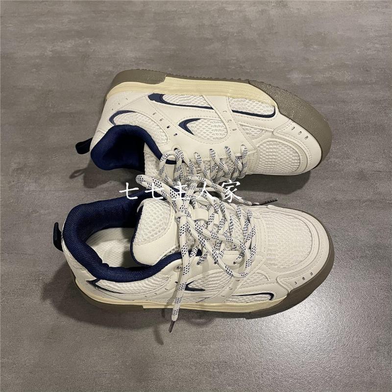 Retro Versatile Non-slip Sneakers Women's Spring New Mesh Breathable Casual Board Shoes Wear-resistant Women's Shoes