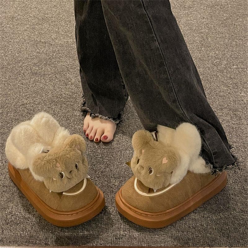 

Корейская версия молочных угг huhu bear женские зимние 2025 новые толстоподошвенные с набивным толстым теплым пушистым хлопком 35