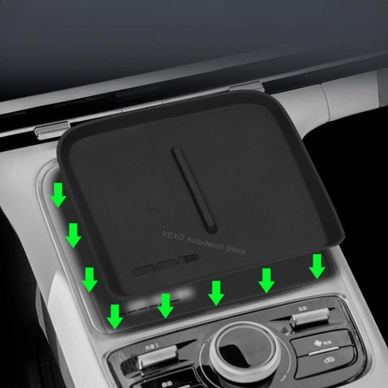 For Geely Galaxy Starship 7 EM-i Silicone Wireless Charging Anti-slip Pad Center Console Protector Mat Car Interior Modification