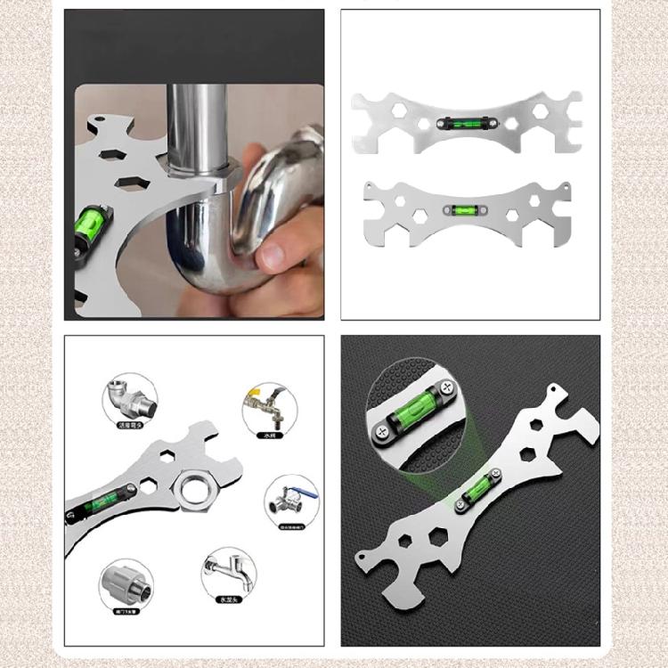 Multifunctional Wrench Spanner Shower Faucet Installation Tool for Bathroom and Kitchen Use with Integrated Level