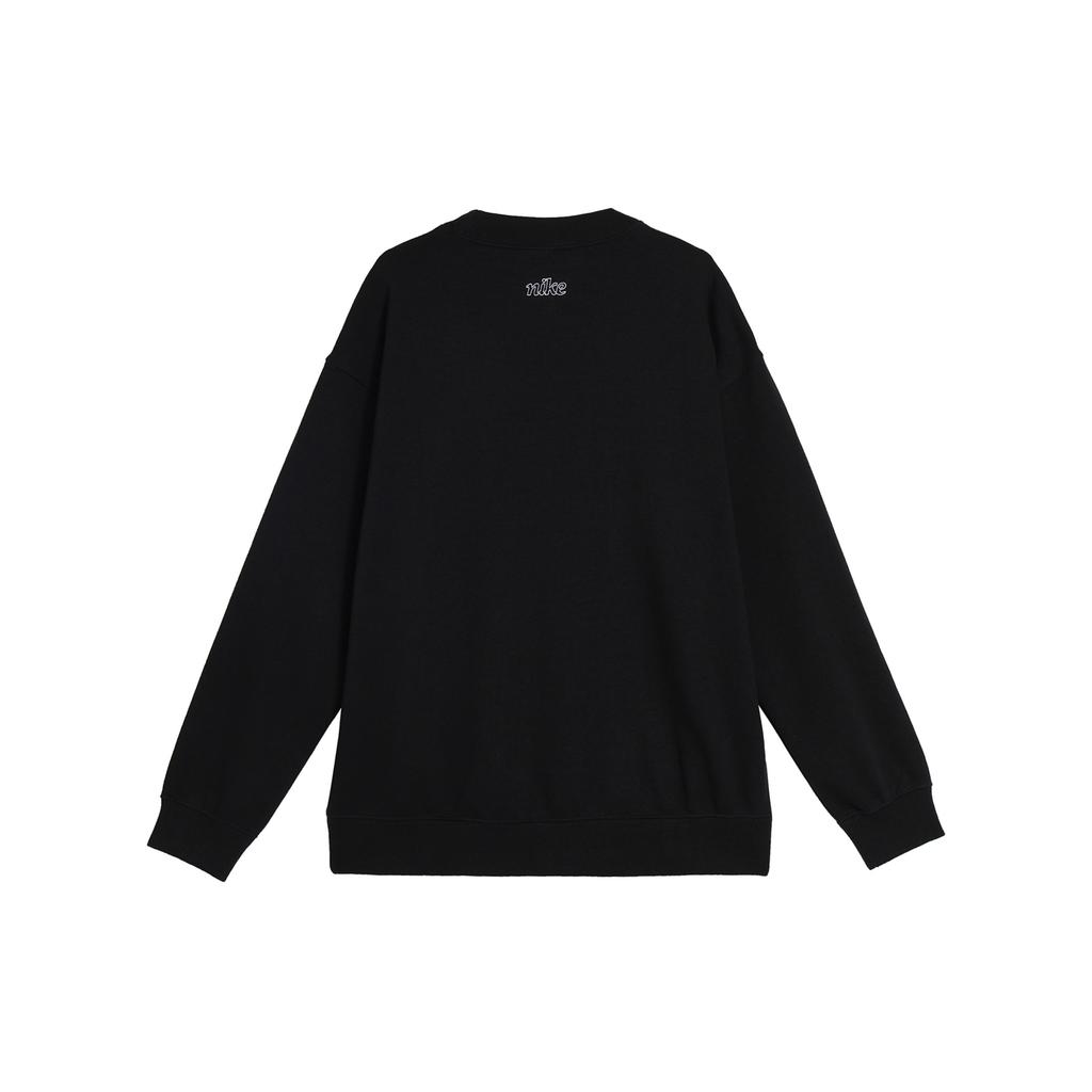 Nike Geometric Logo Print Crew Neck Sweatshirt Women Tops Black DQ5543-010