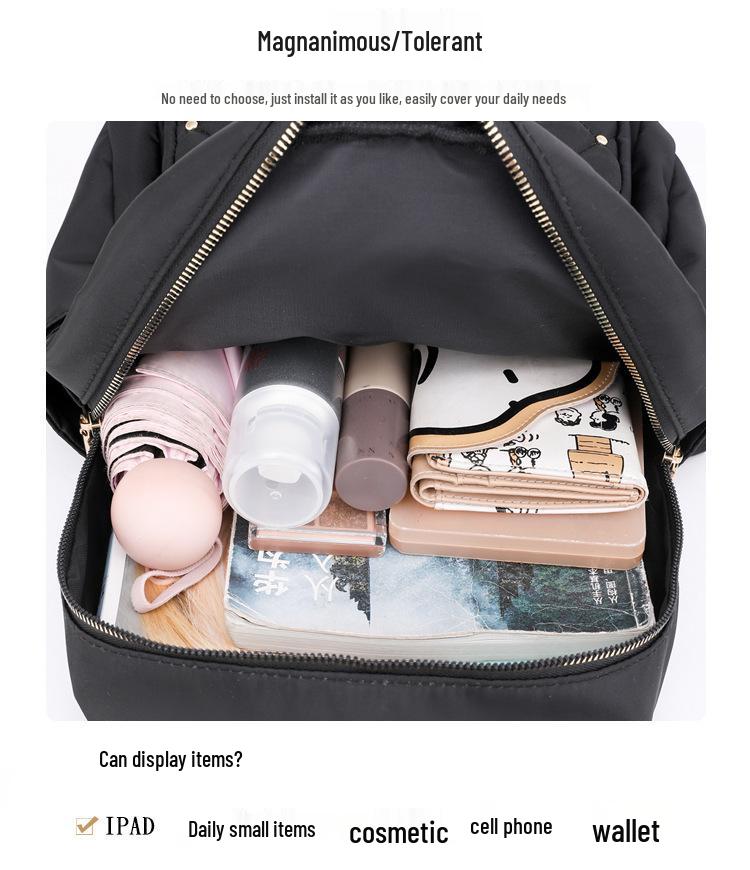 Korean Style Women's Large Capacity Diamond Pattern Backpack