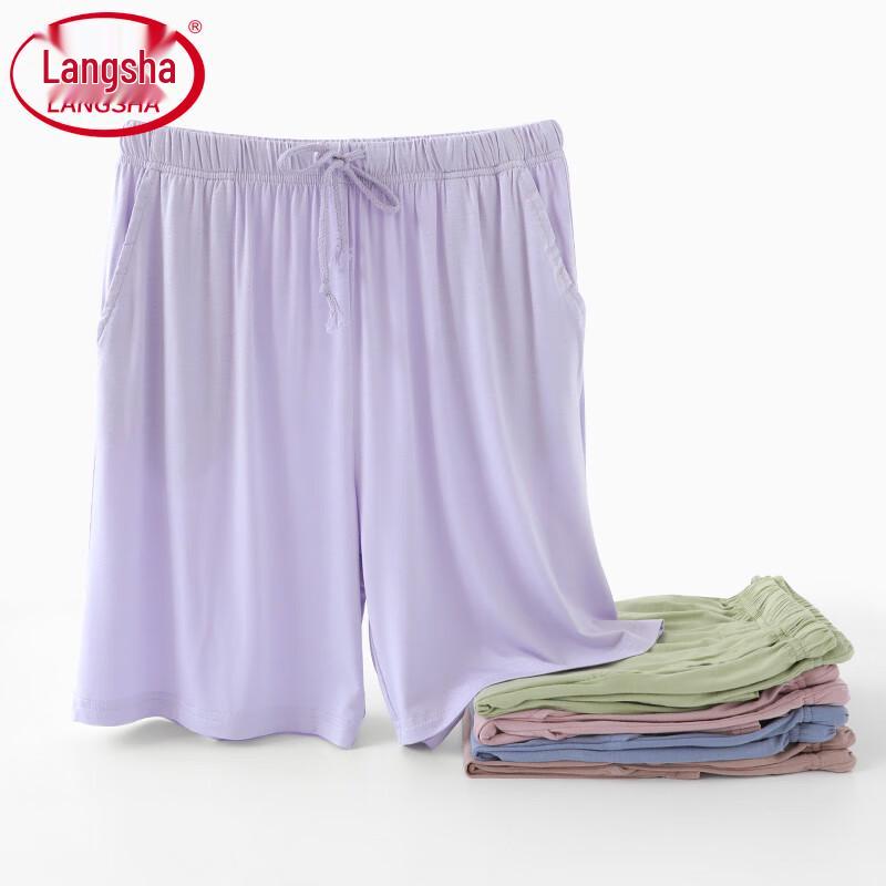Langsha Women s Modal Ice Silk Capri Lounge Pants XL