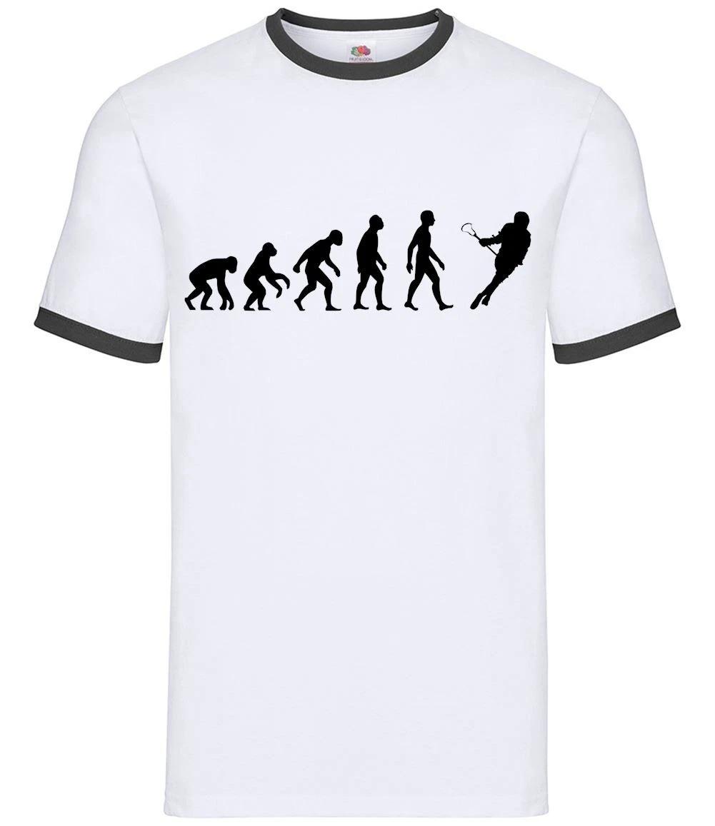 Evolution of Man Lacrosse - Mens Ringer - Sport Fan Team Player Game S