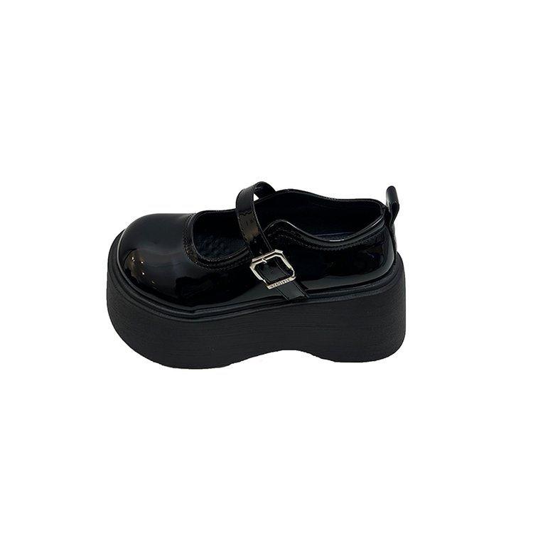 

[youshilai] 2025 spring new heightening British style buckle belt JK Mary Jane single shoes women s small leather shoes 35