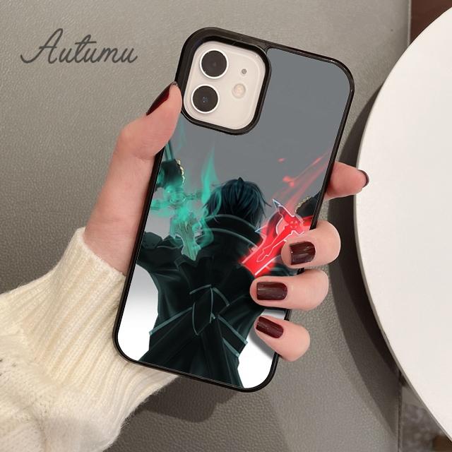 Kirito Schwert Art Online Telefon Fall für iPhone 11 12 13 14 Pro Max mini X XR XS SE 2020 6S 7 8 Plus Samsung Galaxy S21 S22 Abdeckung