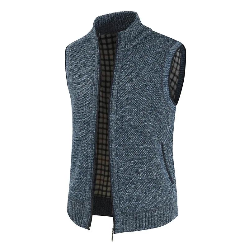 Autumn and Winter Men's Coat Warm Outer Wear Vest Casual Sleeveless Jacket Thermal Stand Collar Waistcoat
