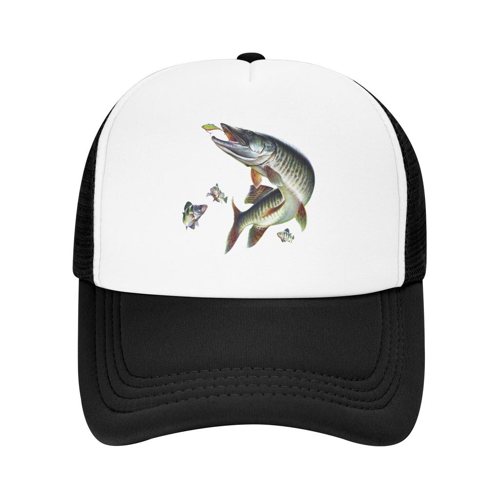 Fashion Muskie Fishing Mesh baseball cap Shapes The Face Brand Unisex Caps