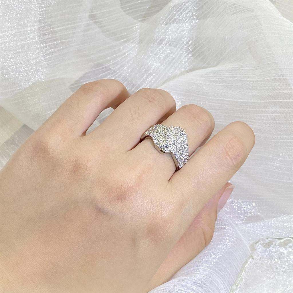 Pierścionki w kształcie krzywej dla kobiet biała cyrkonia olśniewające pierścienie Retro ślub panny młodej zaręczyny pełne wiertło biżuteria pierścionek dla par upominki dla ukochanej osoby