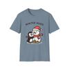 Unisex Softstyle T-Shirt Penguin Snowman Hug Presents Winter Holiday Christmas