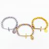 Virgin Mary Stainless Steel Cross Charms Women's Anniversary Bracelet 18K Gold Plated 4mm 5mm 6mm Beads