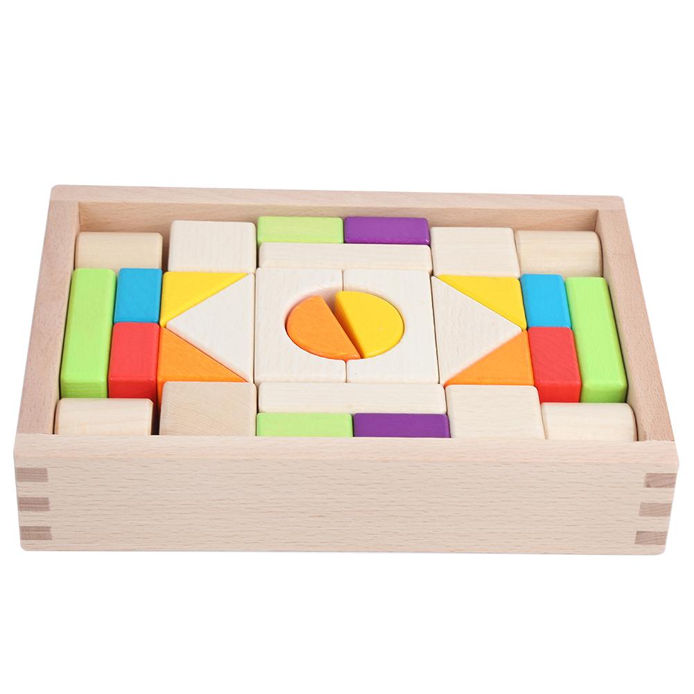 MultiColor Building Blocks Toy Wooden Boxed Children Kid Educational Toy Gift(30pcs )
