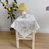 Lace Tablecloth Hollow Pattern Soft Comfortable Simple Lace Decorative Background Cloth for Home Cafe White Lace 90x90cm