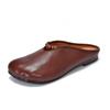 Johnature Women's Shoes Genuine Leather Flat Slippers Round Toe Versatile Casual Solid Color Outdoor Slides
