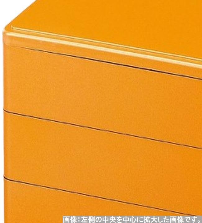 Outdoor Lunch Box Made in 3 x x J-kitchens (Lunch Box) Japan, Tiers, 4.5 inches, Gold, 13.4cm 13.4cm 12.7cm