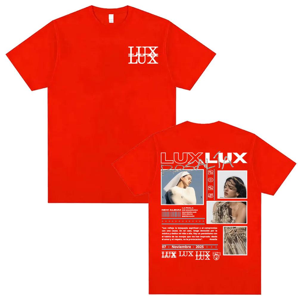 

Singer Rosalia Album LUX Logo Cover T Shirts Men Women Fashion Aesthetic Oversized Tshirt Summer Casual ONeck 100 Cotton Shirt S