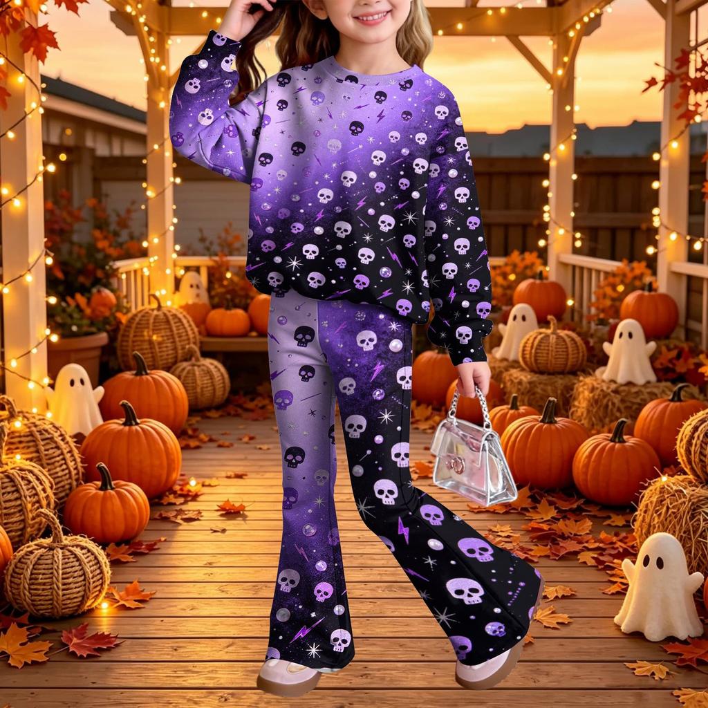 Kids Casual Long Sleeve Top and Pants Two-Piece Matching Outfit Set