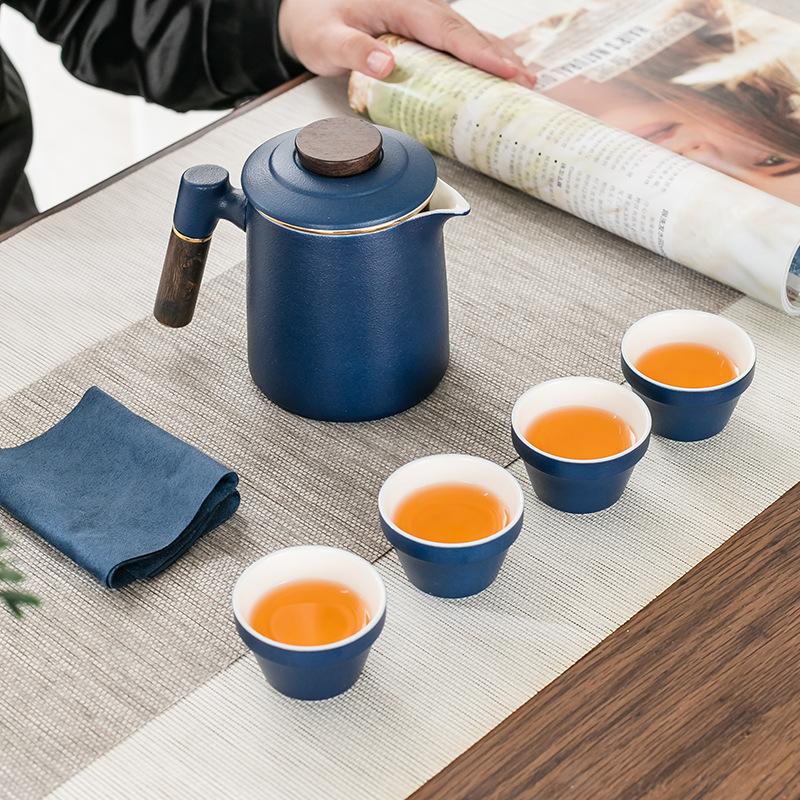Outdoor portable travel tea set storage bag Kung Fu tea set simple teapot tea cup gift box