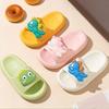 Boys Girls Slippers Summer Comfortable Cartoon Dinosaur Open Toe Non- Shoes Kids Casual Leisure Flip Flops,Blue,4.5-5 Years