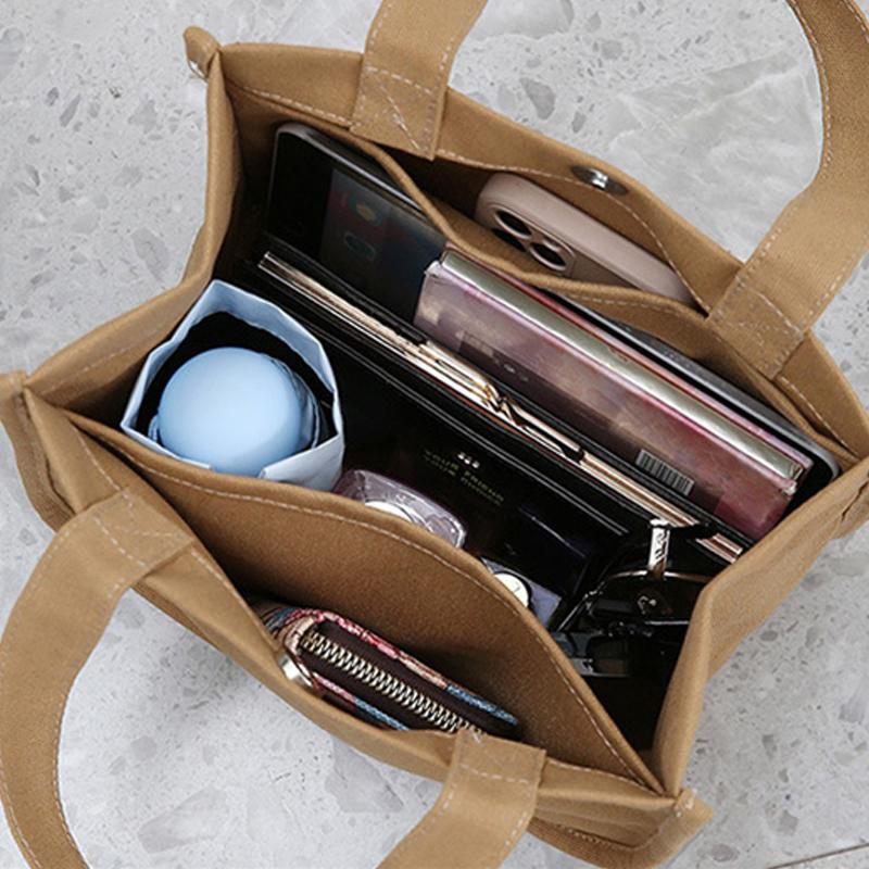 Cartoon Cute Printed Pattern Canvas Handbag Office Worker Lunch Bag Tote Bag Picnic Drink Bag Portable Outdoor Food Bags