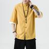 2024 Men's Retro Chinese-Style Cotton Linen Tang Suit Shirt - Plus Size Summer Casual Fashion
