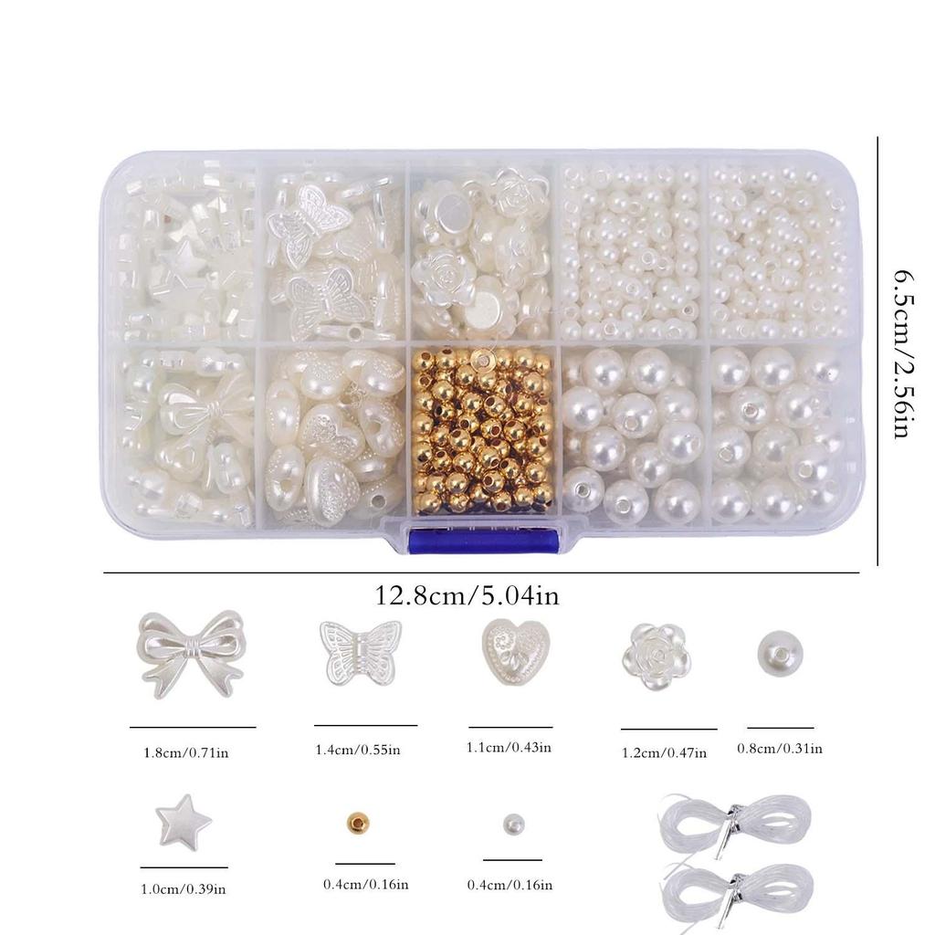 About 800pcs/box DIY Pearl Beads for Jewelry Making Loose Spacer Beads Handmade Earrings Bracelets Necklaces Crafts Accessories