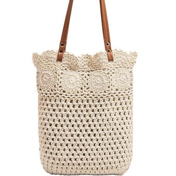 Literary Retro Handwoven Bag Women's New Versatile Commuter Shoulder Bag Vacation Wind Beach Bag