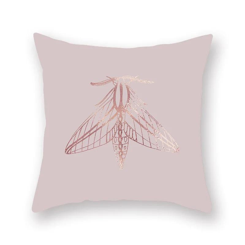 Rose Gold Abstract Printing Throw Pillow Cover Living Room Sofa Office Car Seat Lumbar Cushion   Home Decoration