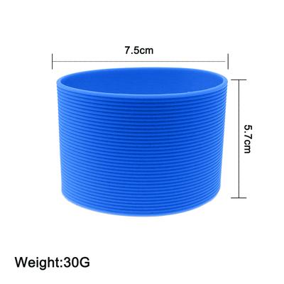 1 pièce 30G 7,5 cm Couleur Manchon de Tasse Isolant Thermique en Silicone Souple Rayures Texturées Antidérapantes Enveloppes Antidérapantes Verre Inodore Antidérapant