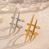 New Design Fashion Pop Gold-Plated Stainless Steel Line Ring for Women Couple Personality Hip Hop Jewelry Wholesale