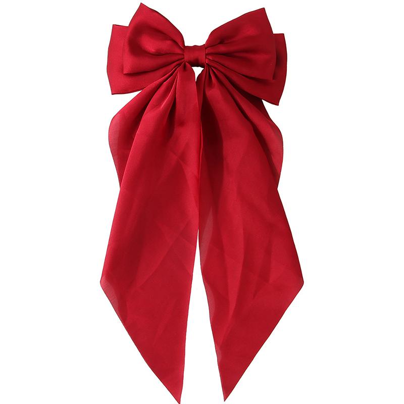 1Pc Black Bow Hairpin Oversize Ribbon Big Hair Clip And Clips Long Satin Ribbon Hairclip Women Wedding Party Hair Accessories