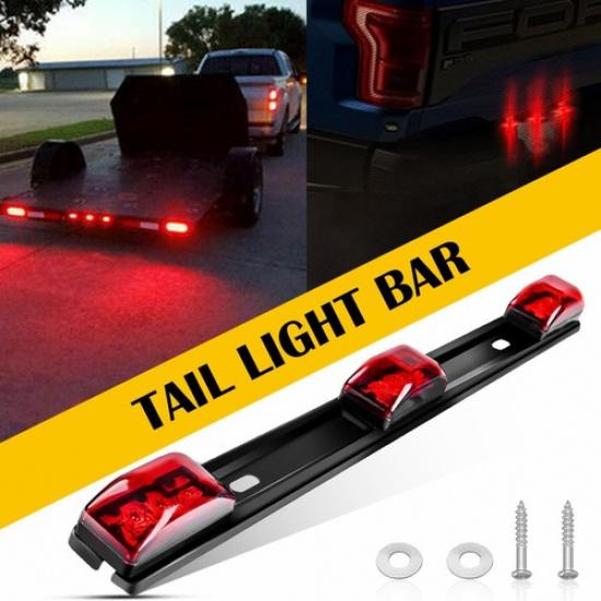 Stainless Steel Red LED ID Bar Light Boat Truck Trailer Marker Tail Lights ABS