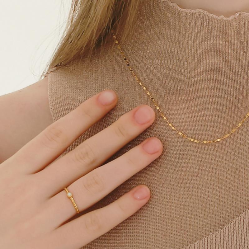 

J.Lauren Oval Circle Point Silver Ring R0647 Gold No. 13