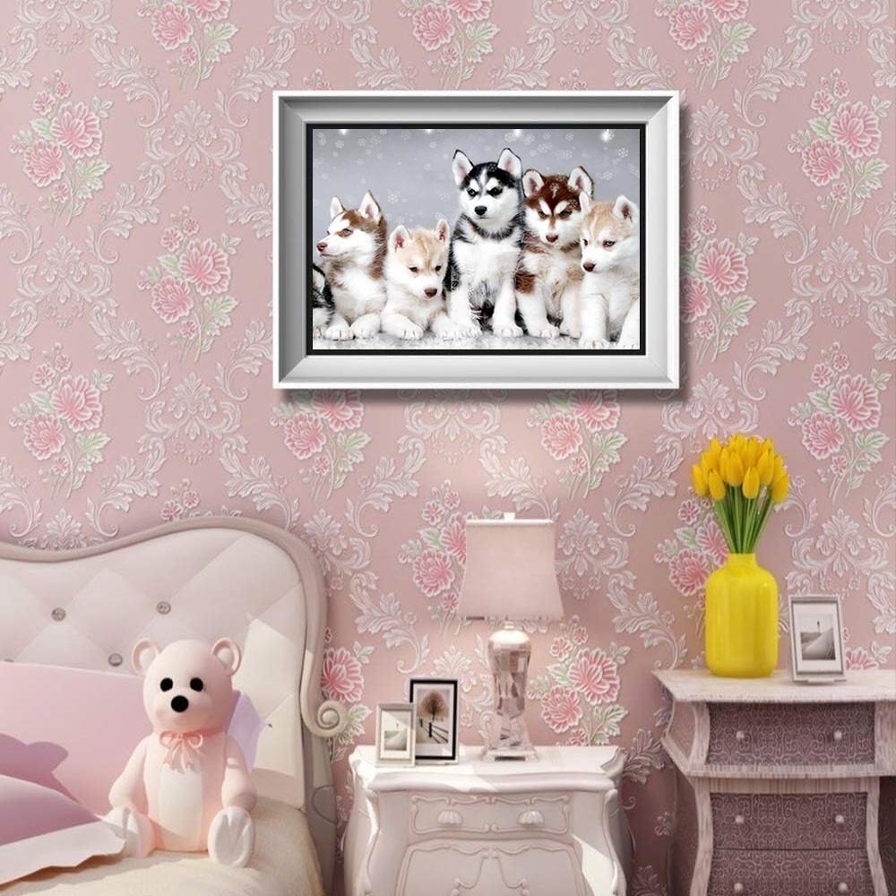 DIY Diamond Painting Group of Dogs Cross Stitch Kit Mosaic Art Diamond Painting Full Circle/Square Diamond Home Decoration